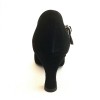 Scarpa da ballo donna liscio da sala camoscio nero suola bufalo tacco 70 rocchetto