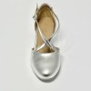 Scarpa da ballo donna ballo da sala liscio standard pelle argento suola bufalo tacco 50 rocchetto