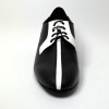 Scarpa da ballo uomo ballo da sala liscio latino americano tango argentino pelle nero bianco suola bufalo tacco 20