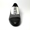 Scarpa da ballo uomo ballo da sala liscio latino americano tango argentino pelle nera pois bianchi suola bufalo tacco 20