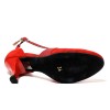 Scarpa da ballo donna ballo da sala liscio latino tango camoscio rosso glitter rosso sottopiede memory suola bufalo  tacco 65