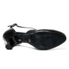 Scarpa da ballo donna ballo da sala liscio latino tango pelle nera glitter nero sottopiede memory suola bufalo tacco 50