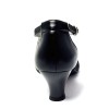 Scarpa da ballo donna ballo da sala liscio latino tango pelle nera glitter nero sottopiede memory suola bufalo tacco 50