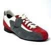 Sneakers da ballo uomo latino tango argentino ballo da sala tessuto bianco camoscio rosso grigio suola bufalo tacco 20