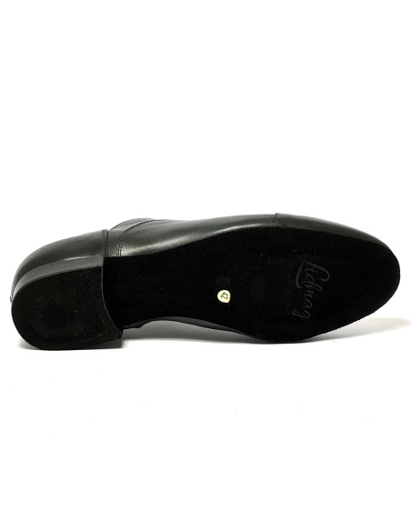 Scarpa da ballo uomo ballo da sala liscio tango argentino latino pelle nera sottopiede in memory suola bufalo tacco 20