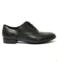 Scarpa da ballo uomo ballo da sala liscio tango argentino latino pelle nera sottopiede in memory suola bufalo tacco 20