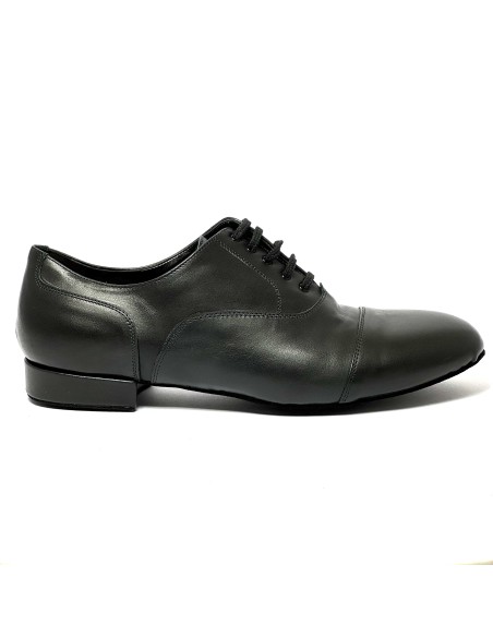 Scarpa da ballo uomo ballo da sala liscio tango argentino latino pelle nera sottopiede in memory suola bufalo tacco 20