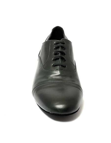 Scarpa da ballo uomo ballo da sala liscio tango argentino latino pelle nera sottopiede in memory suola bufalo tacco 20