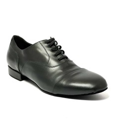 Scarpa da ballo uomo ballo da sala liscio tango argentino latino pelle nera sottopiede in memory suola bufalo tacco 20