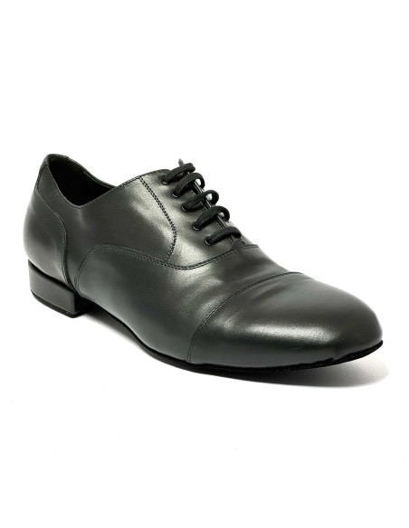 Scarpa da ballo uomo ballo da sala liscio tango argentino latino pelle nera sottopiede in memory suola bufalo tacco 20