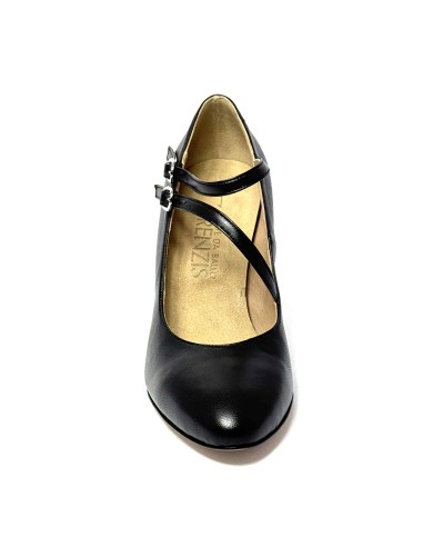 Scarpa da ballo donna ballo da sala liscio latino tango pelle nera sottopiede memory suola cuoio pomiciato tacco 70