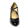 Scarpa da ballo donna ballo da sala liscio latino tango pelle nera sottopiede memory suola cuoio pomiciato tacco 70