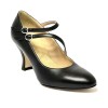 Scarpa da ballo donna ballo da sala liscio latino tango pelle nera sottopiede memory suola cuoio pomiciato tacco 70