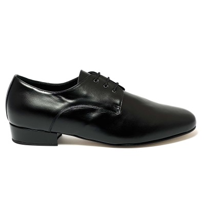 Scarpa da ballo uomo ballo da sala liscio tango latino pelle nero sottopiede memory suola cuoio pomiciato tacco 25