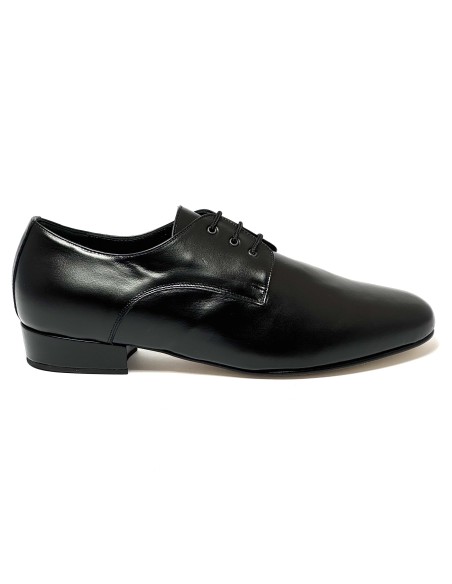 Scarpa da ballo uomo ballo da sala liscio tango latino pelle nero sottopiede memory suola cuoio pomiciato tacco 25
