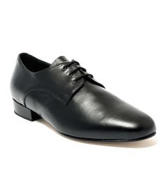Scarpa da ballo uomo ballo da sala liscio tango latino pelle nero sottopiede memory suola cuoio pomiciato tacco 25