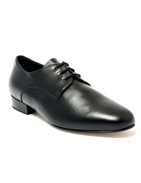 Scarpa da ballo uomo ballo da sala liscio tango latino pelle nero sottopiede memory suola cuoio pomiciato tacco 25