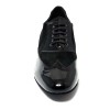 Scarpa da ballo uomo ballo da sala liscio tango latino sottopiede memory vernice nera camoscio nero suola bufalo tacco 25