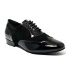 Scarpa da ballo uomo ballo da sala liscio tango latino sottopiede memory vernice nera camoscio nero suola bufalo tacco 25