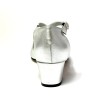 Scarpe da ballo donna ballo da sala liscio pelle argento suola cuoio pomiciato tacco 30 largo