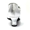 Scarpa da ballo donna ballo da sala liscio pelle argento strass suola bufalo tacco 50 rocchetto