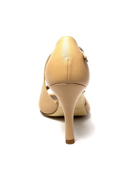 Scarpa da ballo donna tango argentino latino americano ballo da sala liscio pelle carne suola cuoio pomiciato tacco 90 stiletto