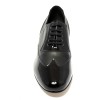 Scarpa da ballo uomo ballo da sala liscio tango argentino latino americano vernice pelle nero suola cuoio pomiciato tacco 25