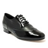 Scarpa da ballo uomo ballo da sala liscio tango argentino latino americano vernice pelle nero suola cuoio pomiciato tacco 25
