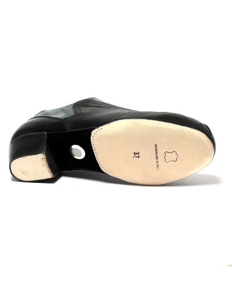 Sneakers da ballo donna ballo da sala liscio allenamento latino tango pelle nero camoscio grigio suola cuoio pomiciato tacco 40