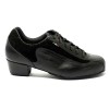 Sneakers da ballo donna allenamento ballo da sala latino americano tango pelle nera camoscio nero suola bufalo tacco 40