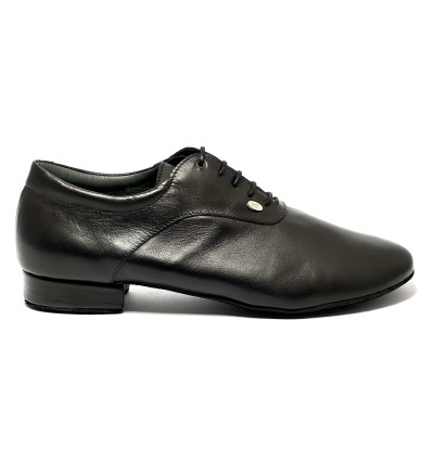 Scarpa da ballo uomo ballo da sala liscio latino americano tango argentino sottopiede in memory pelle nero suola bufalo tacco 20