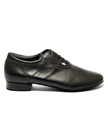 Scarpa da ballo uomo ballo da sala liscio latino americano tango argentino sottopiede in memory pelle nero suola bufalo tacco 20