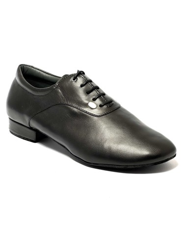 Scarpa da ballo uomo ballo da sala liscio latino americano tango argentino sottopiede in memory pelle nero suola bufalo tacco 20
