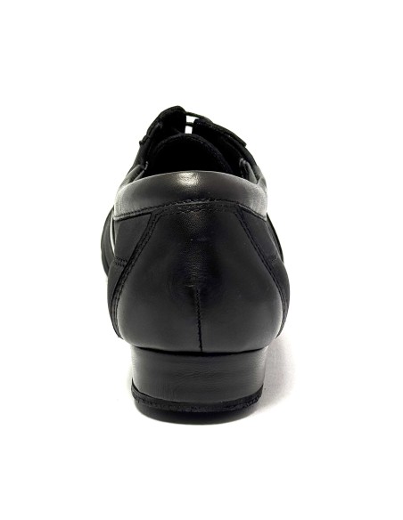 Scarpa da ballo uomo latino americano ballo da sala liscio tango argentino memory pelle lycra nero suola bufalo tacco 20