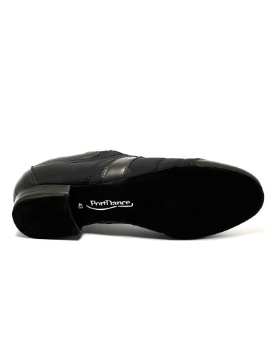 Scarpa da ballo uomo latino americano ballo da sala liscio tango argentino memory pelle lycra nero suola bufalo tacco 20