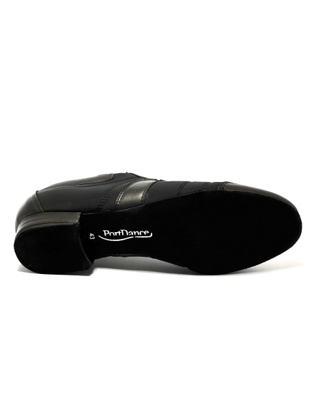 Scarpa da ballo uomo latino americano ballo da sala liscio tango argentino memory pelle lycra nero suola bufalo tacco 20