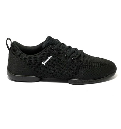 Sneaker da ballo unisex allenamento ballo da sala latino tango suola spezzata tessuto traspirante nero suola gommina