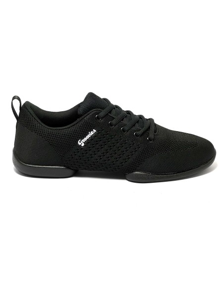 Sneaker da ballo unisex allenamento ballo da sala latino tango suola spezzata tessuto traspirante nero suola gommina