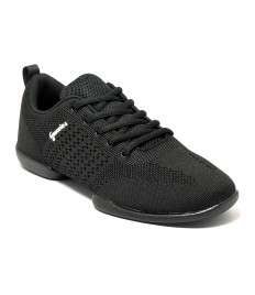 Sneaker da ballo unisex allenamento ballo da sala latino tango suola spezzata tessuto traspirante nero suola gommina