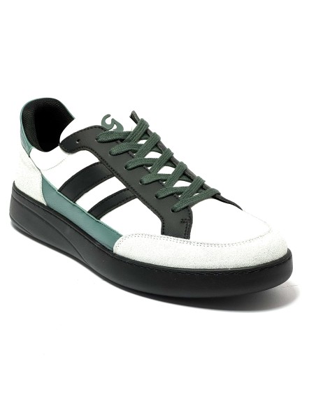 Sneaker da ballo uomo latino americano salsa bachata kizomba pelle bianco nero verde suola gommina da ballo comodissime