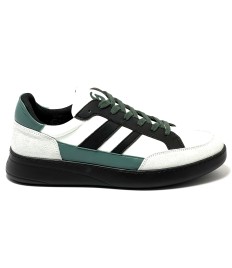 Sneaker da ballo uomo latino americano salsa bachata kizomba pelle bianco nero verde suola gommina da ballo comodissime