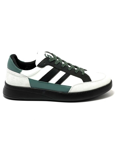Sneaker da ballo uomo latino americano salsa bachata kizomba pelle bianco nero verde suola gommina da ballo comodissime