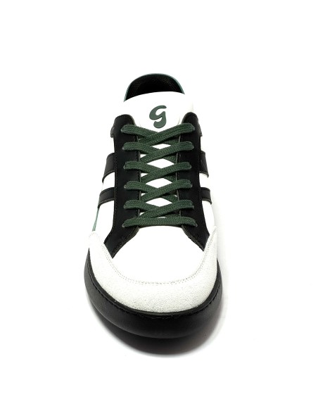 Sneaker da ballo uomo latino americano salsa bachata kizomba pelle bianco nero verde suola gommina da ballo comodissime