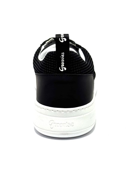 Sneaker da ballo uomo ottima per latino americano salsa bachata kizomba pelle nero tessuto nero suola gommina da ballo