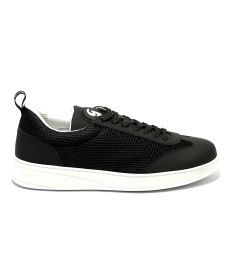 Sneaker da ballo uomo ottima per latino americano salsa bachata kizomba pelle nero tessuto nero suola gommina da ballo