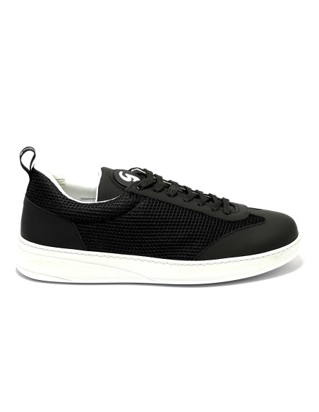 Sneaker da ballo uomo ottima per latino americano salsa bachata kizomba pelle nero tessuto nero suola gommina da ballo