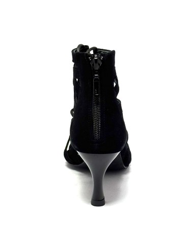 Scarpa da ballo donna latino americano salsa bachata kizomba ballo da sala tango nabuk nero suola bufalo tacco 60 rocchetto