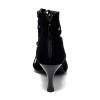 Scarpa da ballo donna latino americano salsa bachata kizomba ballo da sala tango nabuk nero suola bufalo tacco 60 rocchetto