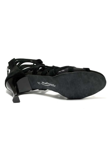 Scarpa da ballo donna latino americano salsa bachata kizomba ballo da sala tango nabuk nero suola bufalo tacco 60 rocchetto