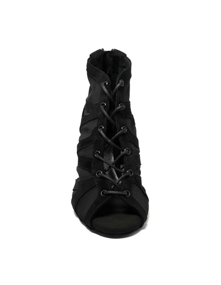 Scarpa da ballo donna latino americano salsa bachata kizomba ballo da sala tango nabuk rete nero suola bufalo tacco 60